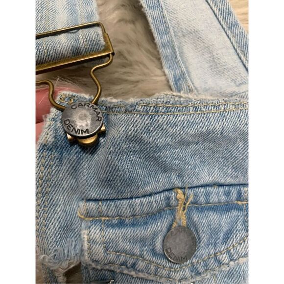 NWT LF CARMAR Safety-pin Distressed Overalls Skort Small - Picture 6 of 10